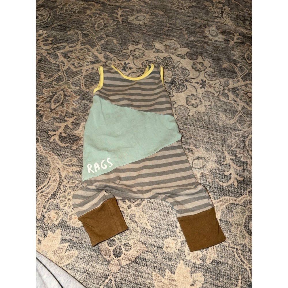 Rags to Raches Brown Gray Striped Romper